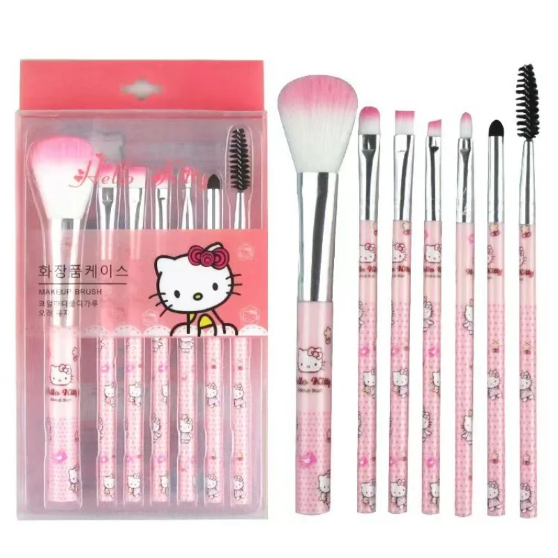 

Kawaii HelloKitty Makeup Brush Set Anime Lip Eyeshadow Brush Cartoon Jewelry Blush Eyebrow Brush Beauty Tools Girls Woman Gift