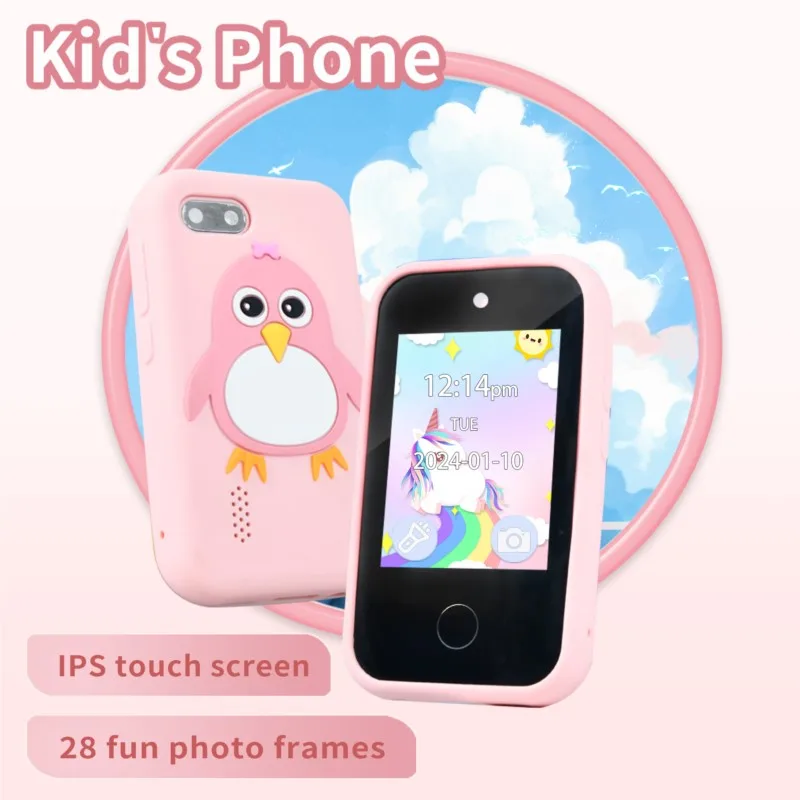 

2025 Kids Smart Phone 32GB Dual Camera Game 10 Stories Video Music Toy Phone Alarm Clock Flashlight Camera Mini Phone Kids gifts