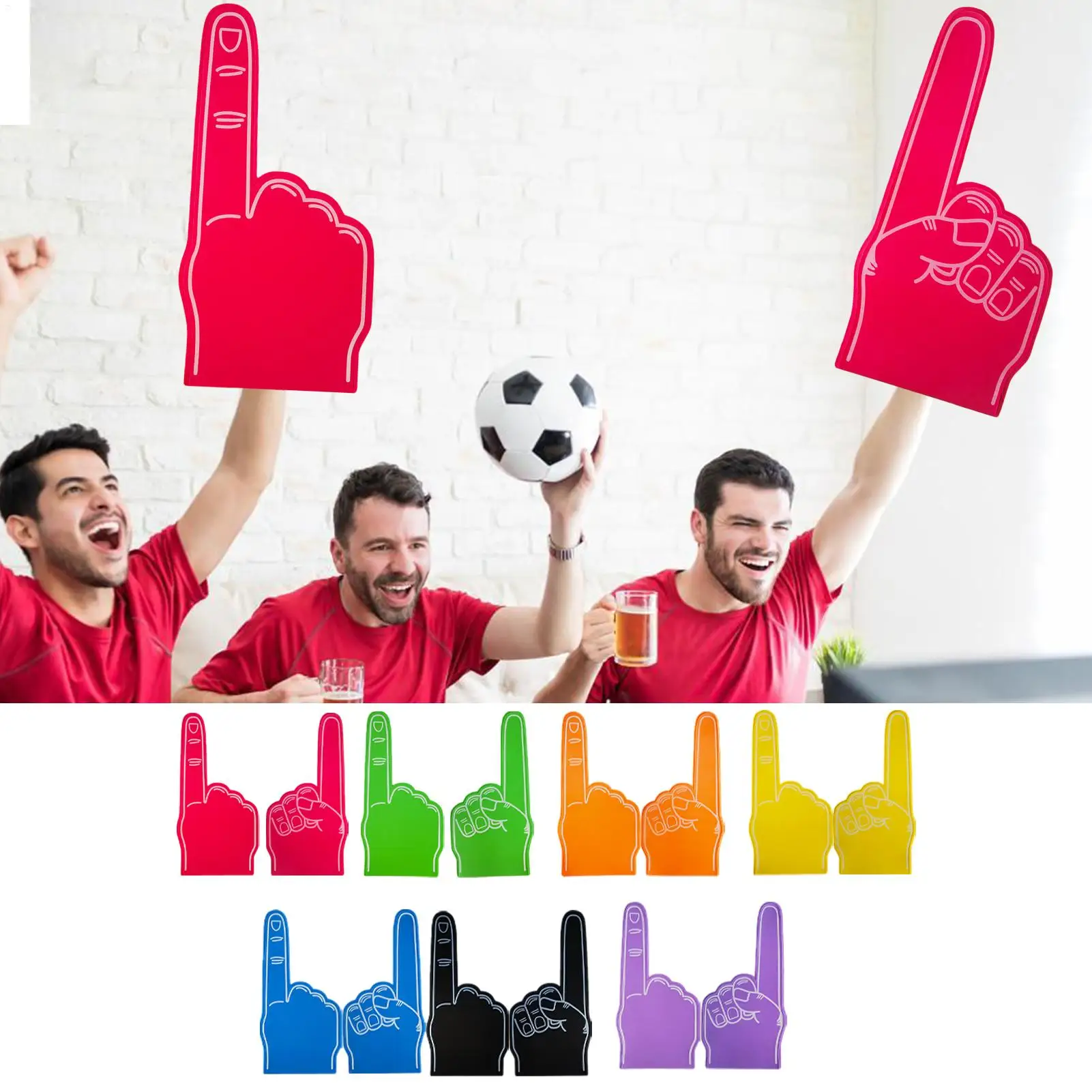 Cheerleading Foam Fingers 18 Inch Single Finger Cheer Gloves DIY Blank Foam Hand We'Re Number 1 Foam Hand Cheerleading Props