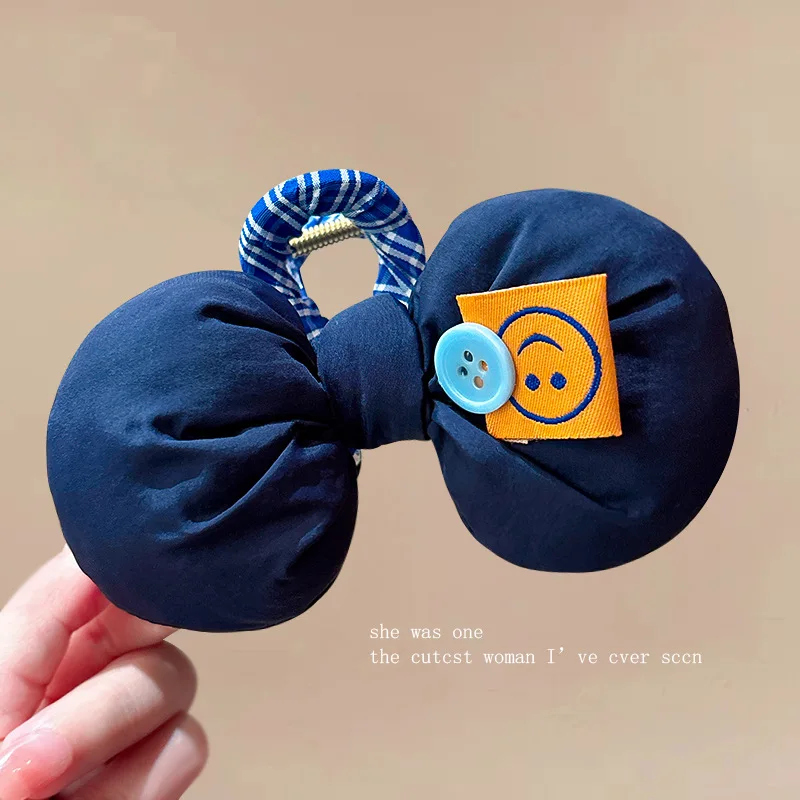 1pc Korea super weiche nette gefüllte bogen smiley gesicht shark clip AB seite taste haar brötchen greifen clip