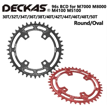 Deckas รอบรูปไข่ 96BCD ห่วงโซ่ MTB 96bcds 32T 34T 36T 38T 40T 42T 44T 46T 48T ไม่สมมาตร Crown สําหรับ M7000 M8000 M4100 M5100