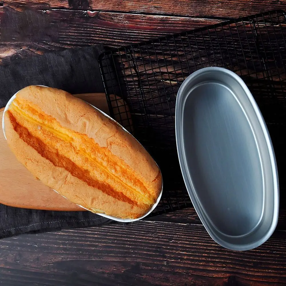 Convenient Non-stick Bakeware Aluminum Alloy Oval Shape Cake Mold Baking Pan Daily Uses