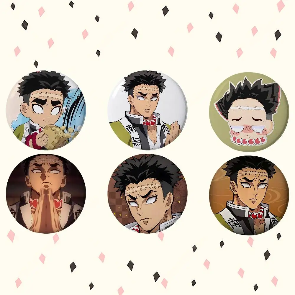 Cartoon Cool Gyomei Himejima Anime Runde Laser-Brosche Cartoon-Anstecknadel Kleidung Rucksack Accessoires Revers