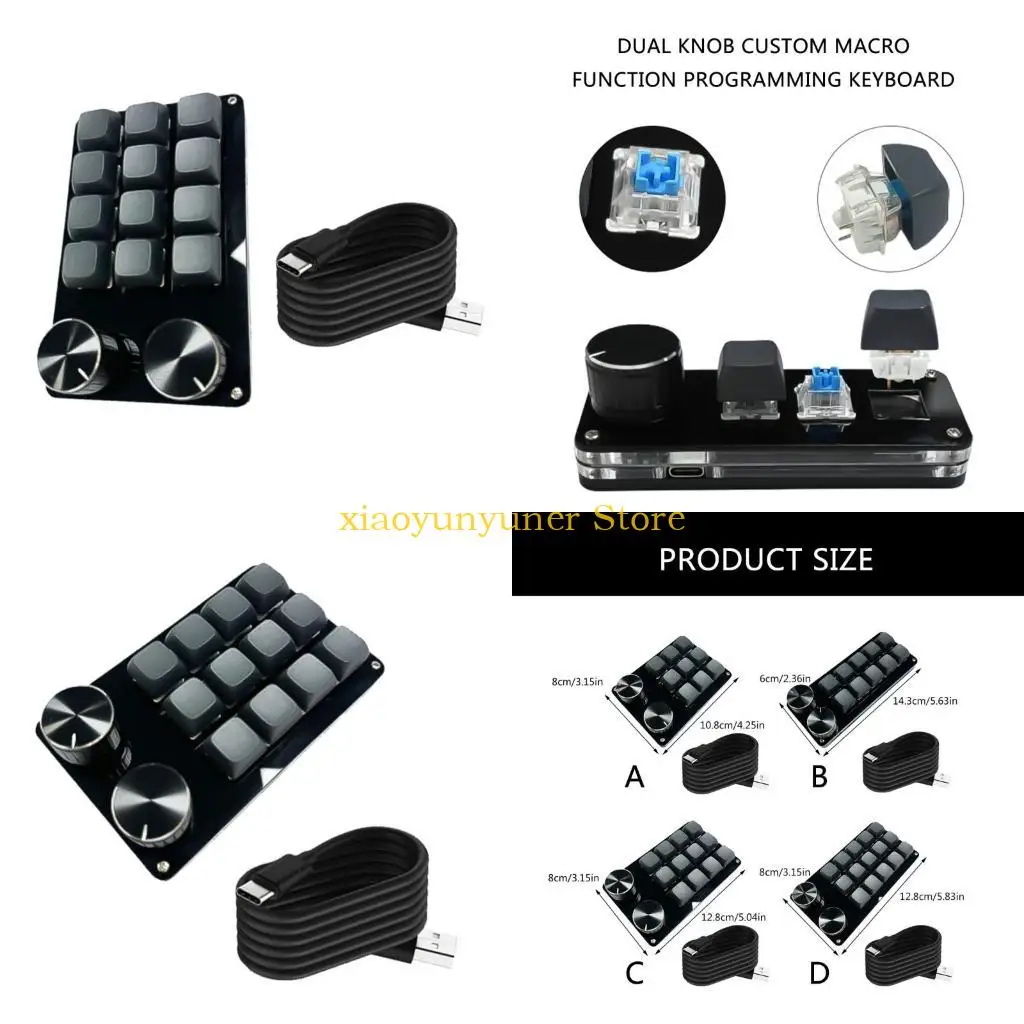 

P9JB Customizable Mechanical Keypad Intuitives Control Knob for Gaming/Working