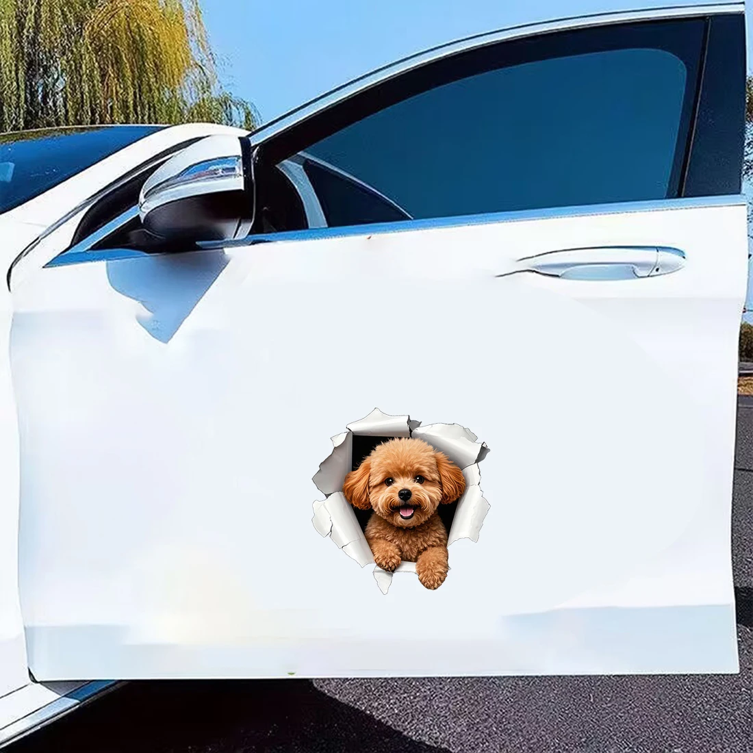 Three Ratels CG78 Funny Teddy Dog Animal Wall Stickers for home Decoration Waterproof Car decals