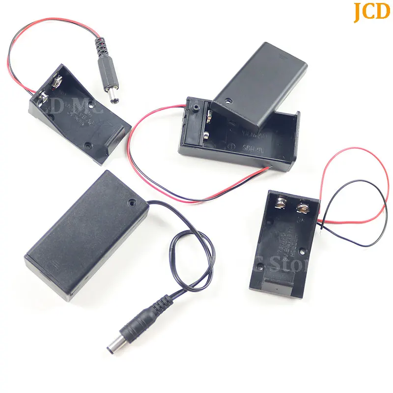 

1-10Pcs 9V Battery Holder 9V Battery Box With Cable And DC 5.5*2.1 Male Head 9V DIY Battery Case With Cover And ON/OFF Switch
