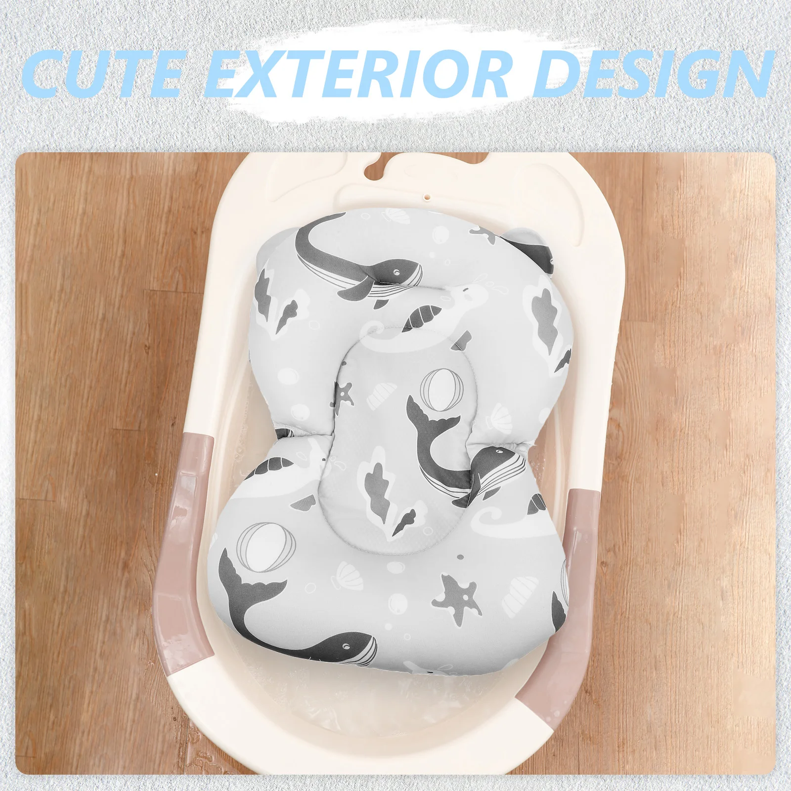 

Коврик для душа для детской ванны, регулируемая подушка для детской ванны, мягкая удобная нескользящая подушка для ванны для новорожденных