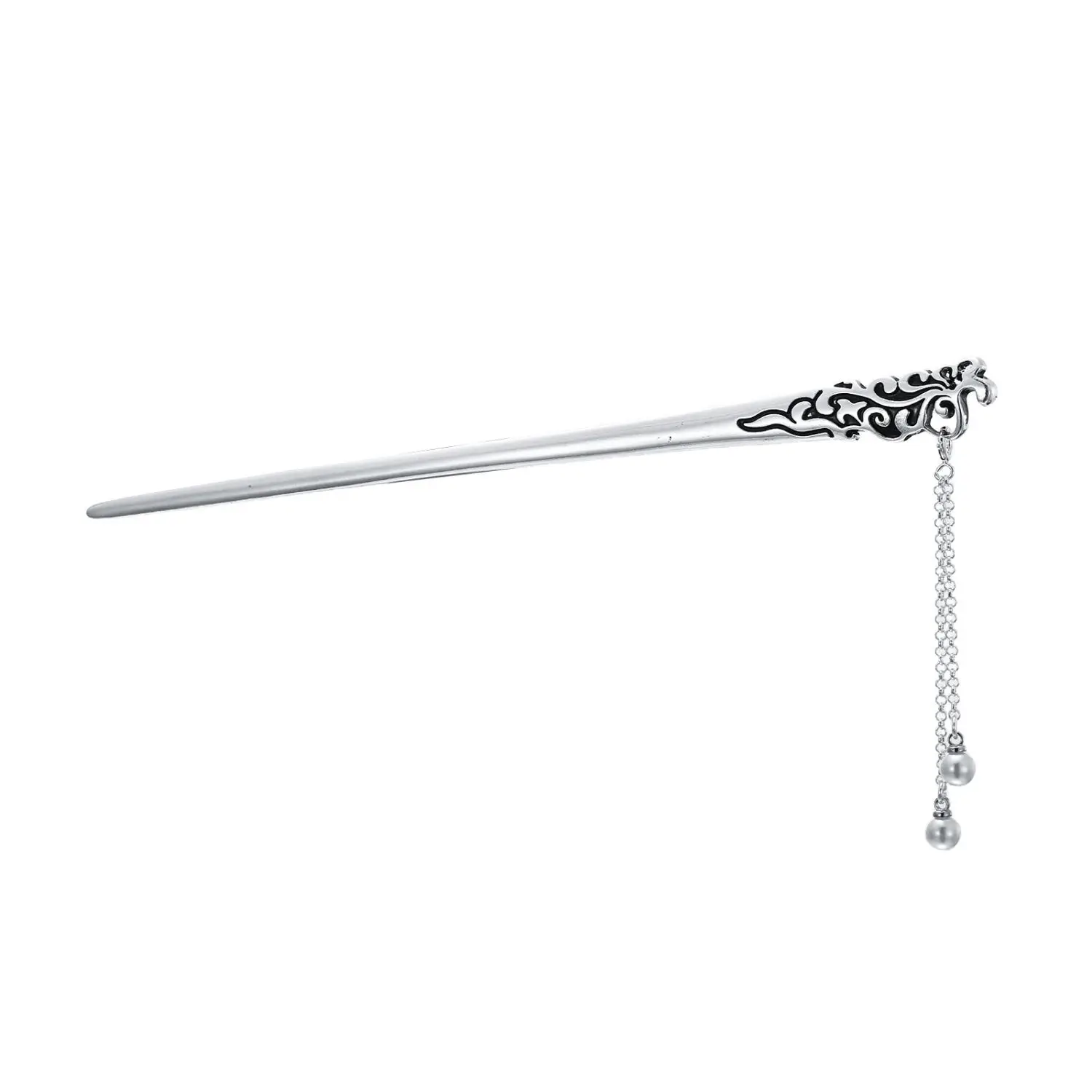 

Прохладная и элегантная посеребренная заколка для волос, винтажная новая китайская заколка для волос с жемчугом, простая кисточка, прогулочная антикварная женская шпилька Hanfu Cheongsam