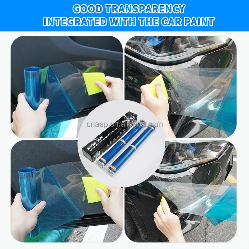 1.22x30 متر الأزرق دعم ماتي Glooy شفافة الكركدن الجلد سيارة الداخلية طبقة رقيقة واقية ل عتبة لوحات باب السيارة