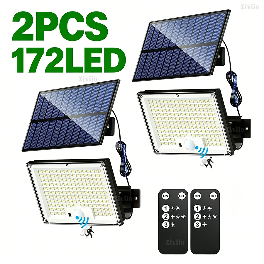 Solar Light for Outdoor 172LED Solar Powered Security Light Motion Sensor Flood Lights IP65 Waterproof Solar Light For Garden
