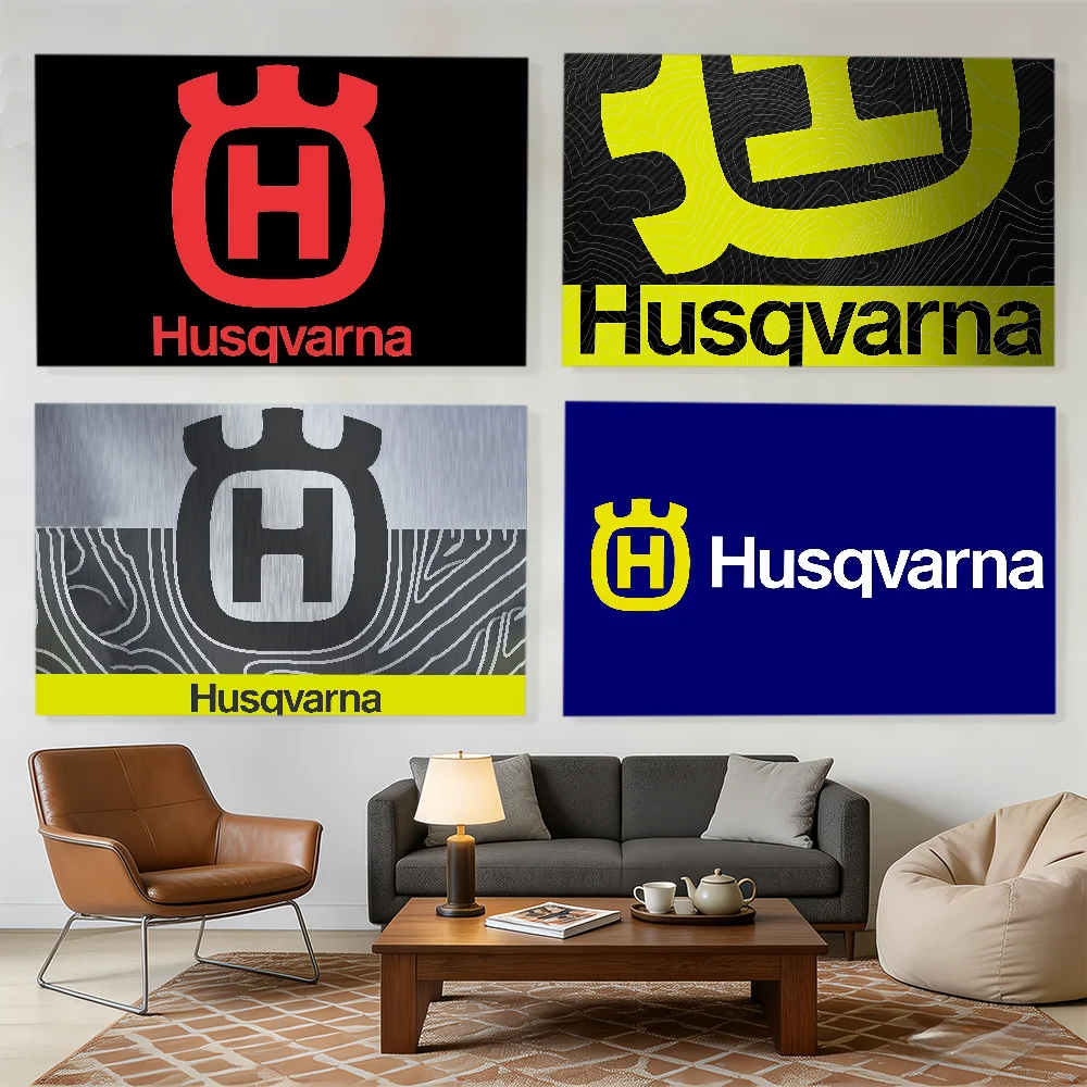 Image of Modische H-Husqvarnas-S-Logo-Flagge, dekorative Banner, geeignet für Outdoor-Camping, Familienfeiern und Gartenwände, Geschenk
