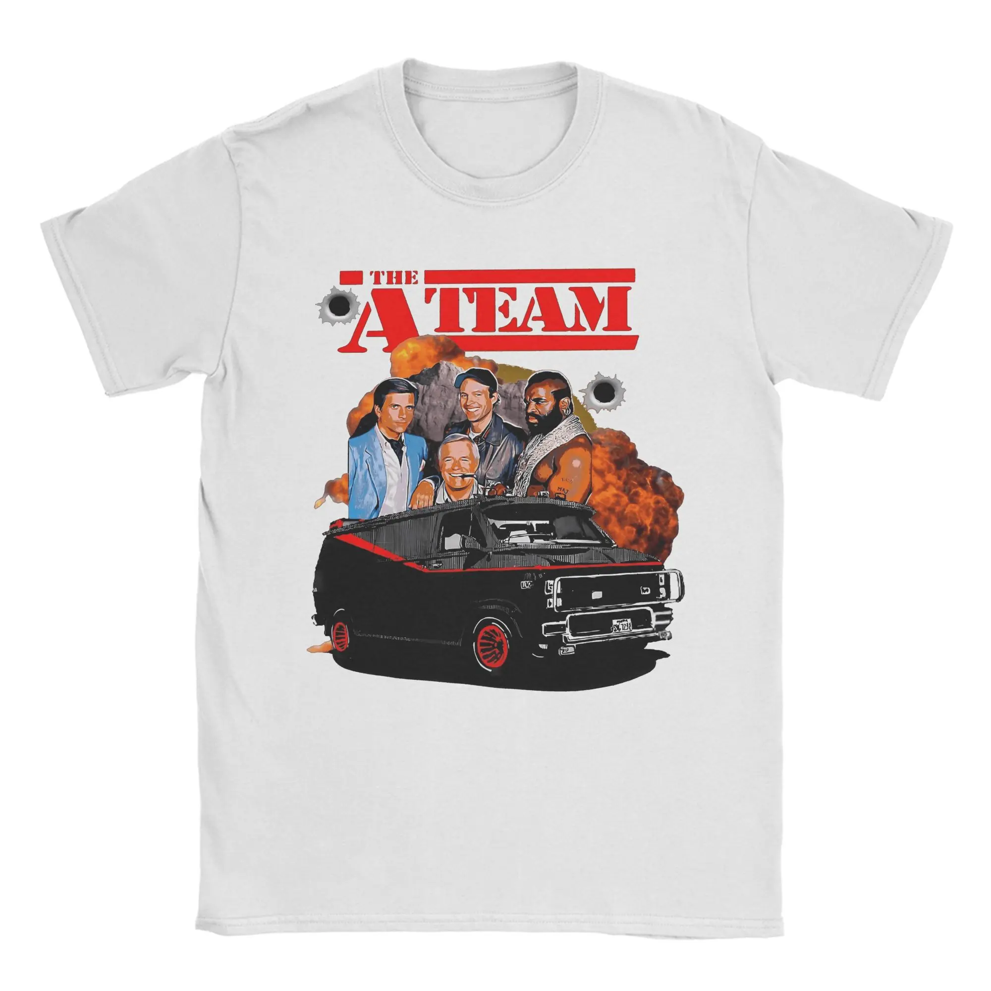 

THE A TEAM T Shirt for Men Cotton Novelty T-Shirt Round Neck All Risk Agency Tees Short Sleeve Clothing Gift Idea