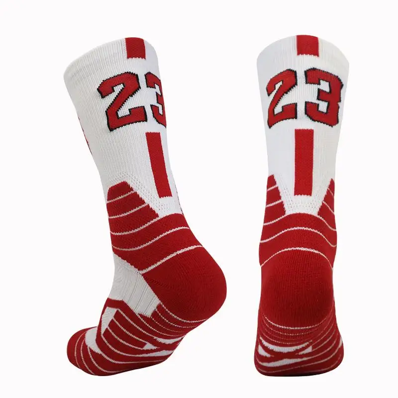 Knee Basketball Socks Number Sports Socks Thickened Men\'s High Towel Bottom Cycling Running Basket Child Adult calcetines Socks