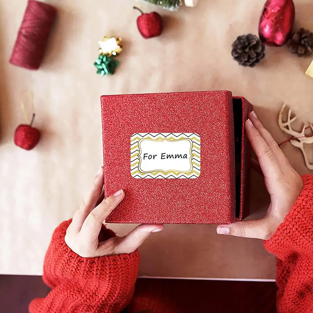 

24 шт., 8*5 см, наклейки с именем из золотой фольги, простые в использовании, красивый металлический дизайн, самоклеящаяся, невыцветающая, прочная наклейка с именем