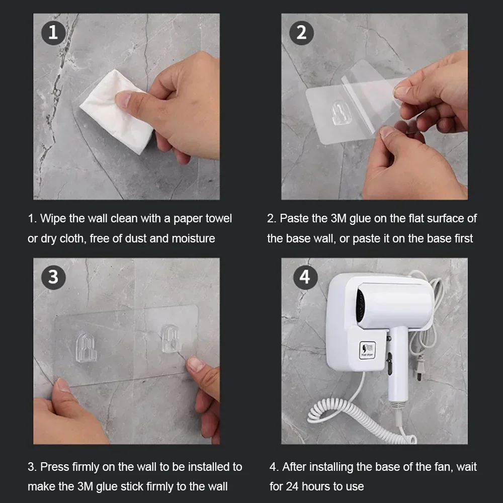 Asciugacapelli per hotel a parete, vento forte, bagno, WC, soggiorno in famiglia, ventilatore domestico, 1300 W, potente punzonatura gratuita con colla 3 M