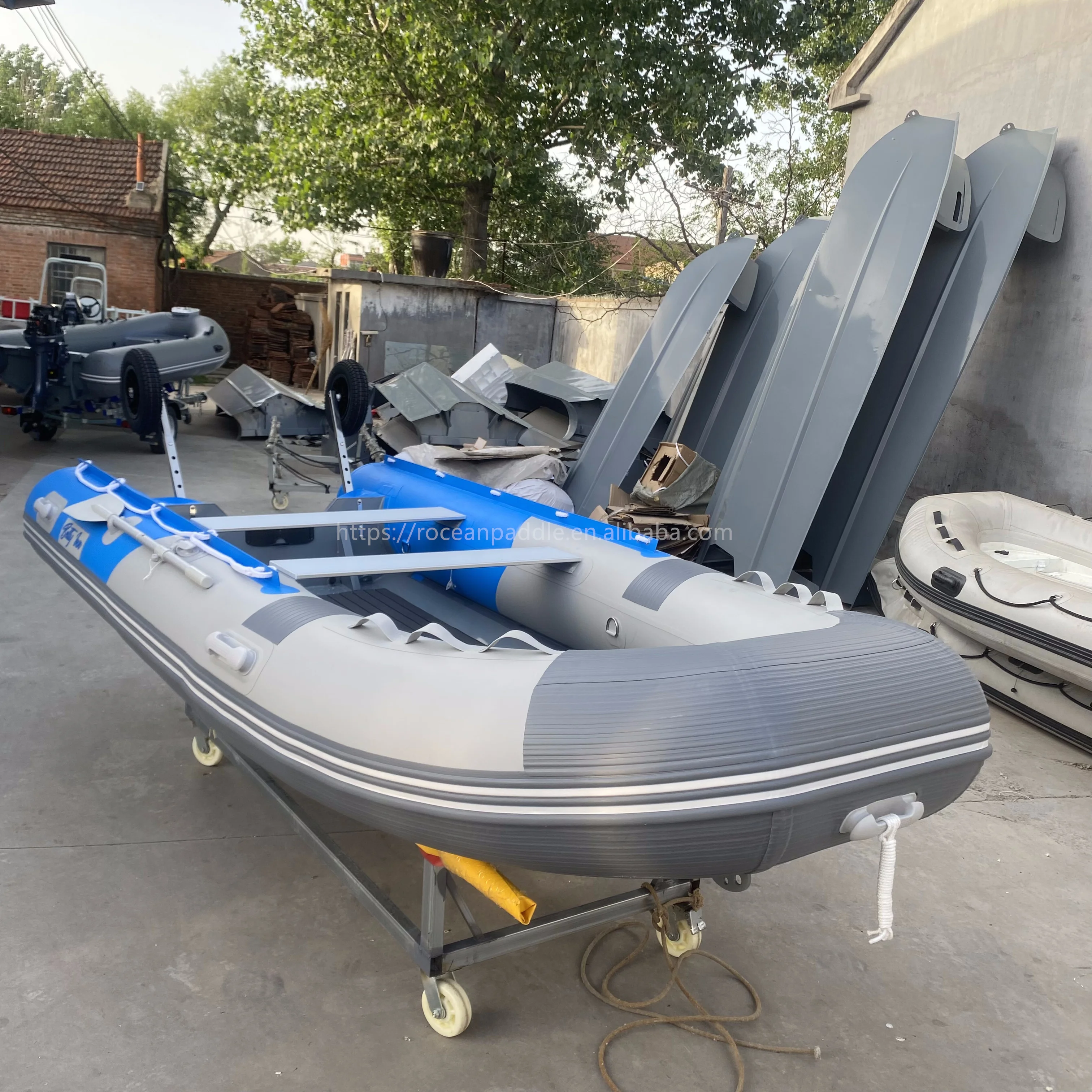 CE Certified RHIB High Speed Folding Rib 360 Deep-v Aluminum Rigid Hull Inflatable Fishing Rowing Rib Boat For Sale
