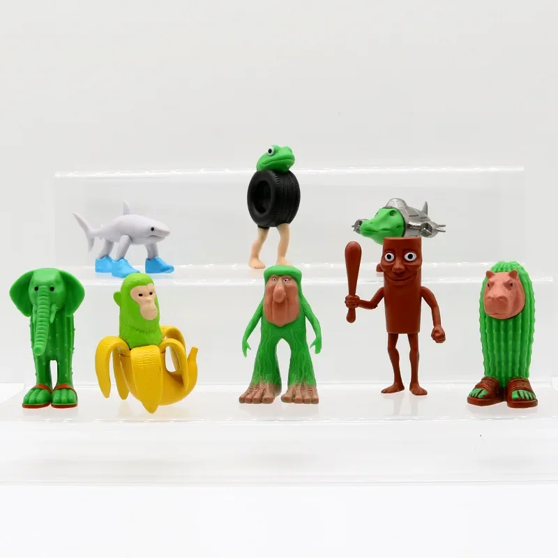 8 unids/set italiano AI Brainrot animales juguete Tung Tung Sahur Tralalero Tralala Brr Brr Patapim figuras de acción muñecas de animación