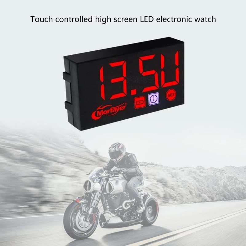 Multifunction Voltimetro Digital Time Clock Thermometer Voltmeter DC12V 3 In 1 LED Display for Motorbike Boats Car H9EE