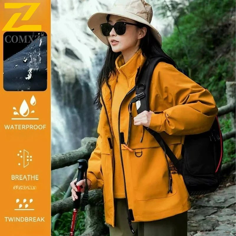

COMXZ Men Jacket 2025 High Quality Snow Skiing Cold Resistant Warm Coat Luxury Hooded Travel Lightweight Winter Windbreaker