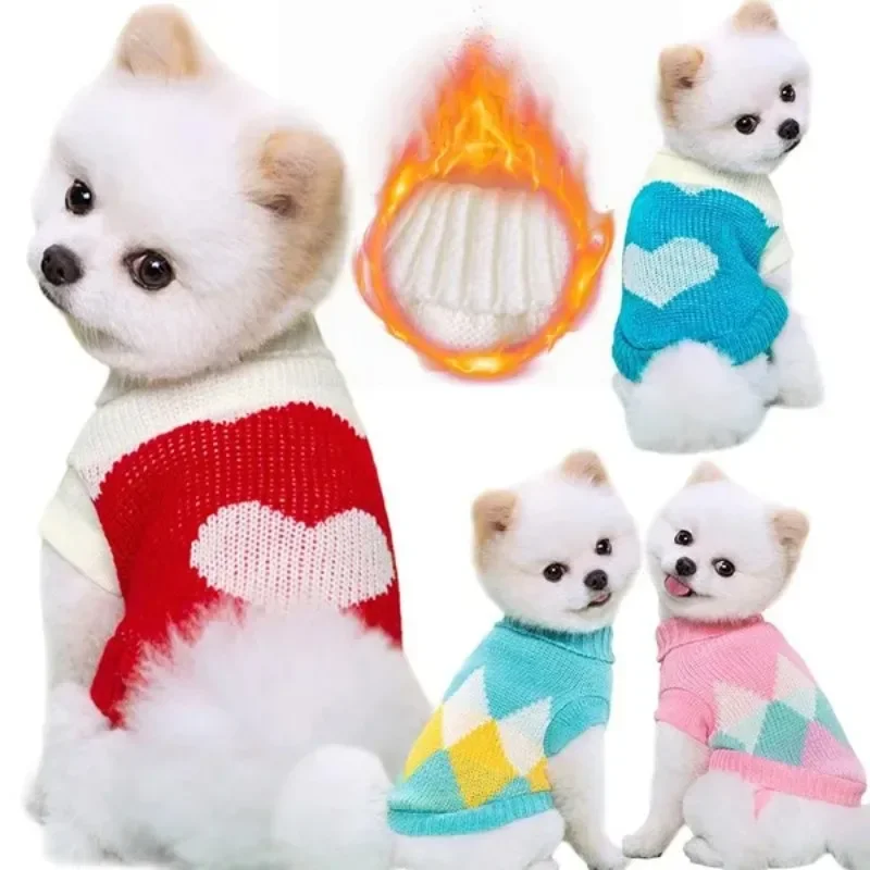 

Dog Winter Clothes Knitted Pet Clothes for Small Medium Dogs Chihuahua Puppy Pet Sweater Dog Sweater