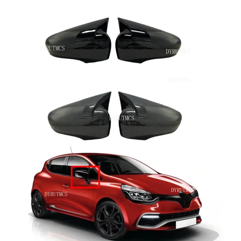 

Fit For Renault Clio 4 MK4 2012 2013-2019 Car Rearview Side Mirror Cover Wing Cap Sticker Exterior Door Case Trim Carbon Fiber