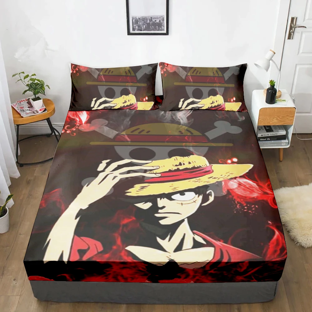 

Luffy Fitted Sheet One Piece Anti-slip Bedding Set Bed Cover No Pillowcase for Teens Bedroom Decor Children Boys Gifts