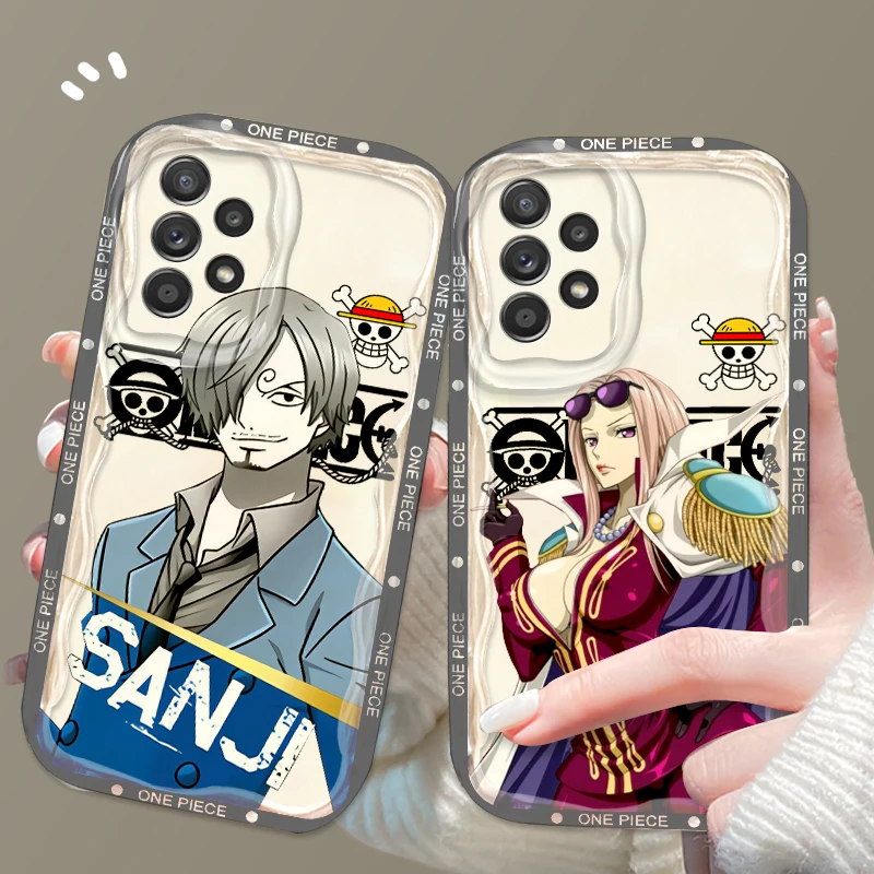 One Piece Nami Usopp Cute For Samsung A55 A54 A53 A52 A35 A34 A33 A32 A25 A24 A23 A22 A21S A15 A13 A14 5G Wave Oil Funda