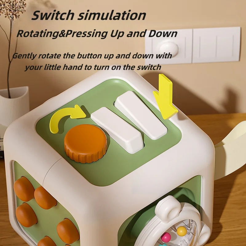 جديد 6 في 1 نشاط الطفل مشغول مكعب لعبة الجذعية التعليمية لعبة مونتيسوري تدور لعبة طفل للتطوير المعرفي