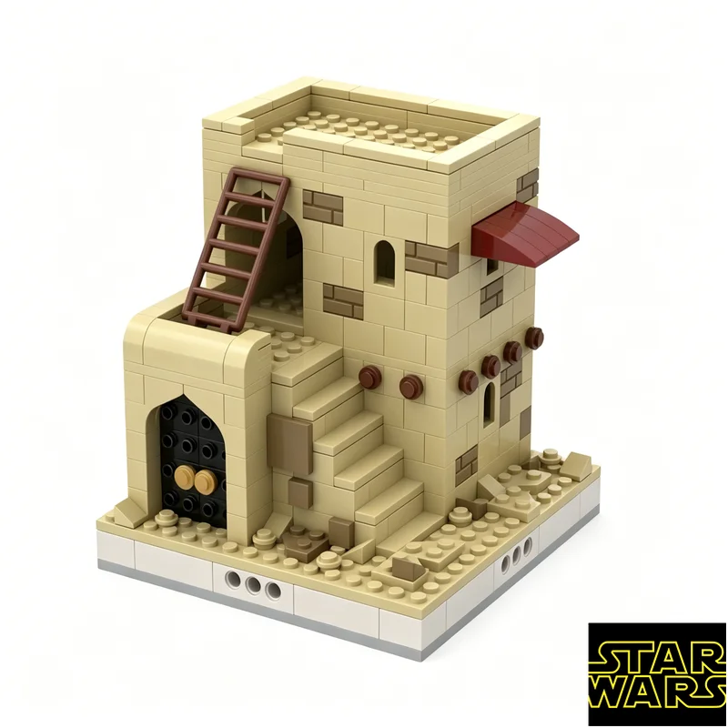 Set de Construcción DIY de 3957 Piezas MOC Star Wars, Diorama de la Aldea del Desierto de Tatooine, Arquitectura Urbana, Rompecabezas, Juguetes Creativos para Adultos