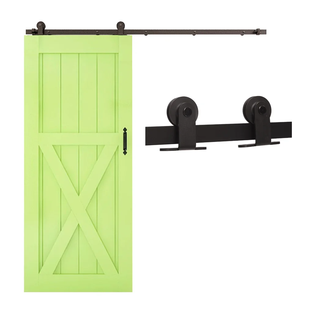 

WOLFBIRD Sliding Barn Door Hardware Kit T Shape Roller + Durable Splice Track Suitable for Single Door Stable Rail System