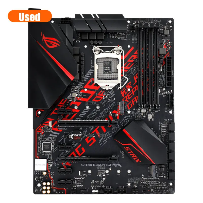 Imagem -02 - Asus-rog Strix B360-h Gaming Motherboard com Aura Sync Rgb Led Belief Light Ddr4 Atx Gaming Motherboard