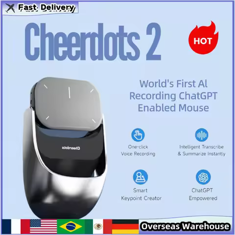 Cheerdots 2 controle sem fio chatgpt mouse de ar destacável touchpad sem fio tudo-em-um bolso gravação ia habilitado mouse escritório