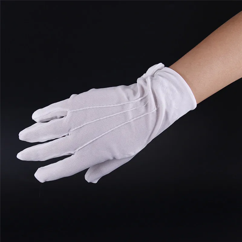 Guantes Blancos formales para hombre y mujer, protectores de Honor blancos, desfile, Papá Noel, inspección, 1 par