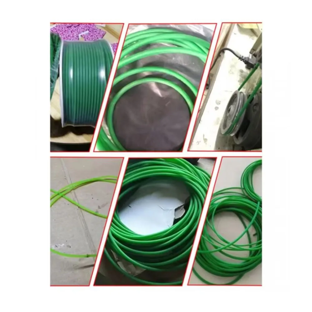 1Meter 1.5/2/2.5/3/3.5/4/4.5/5.5/6/7/8/9/12/15mm~18mm Green Coarse Smooth Polyurethane Solid PU Round Belt Round Belt Drive Belt
