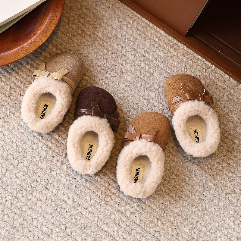 

Children Casual Shoes for Girls 2025 Winter New Fashion Korean Style Soft Bottom Anti-slippery Versatile Princess Cotton Shoes