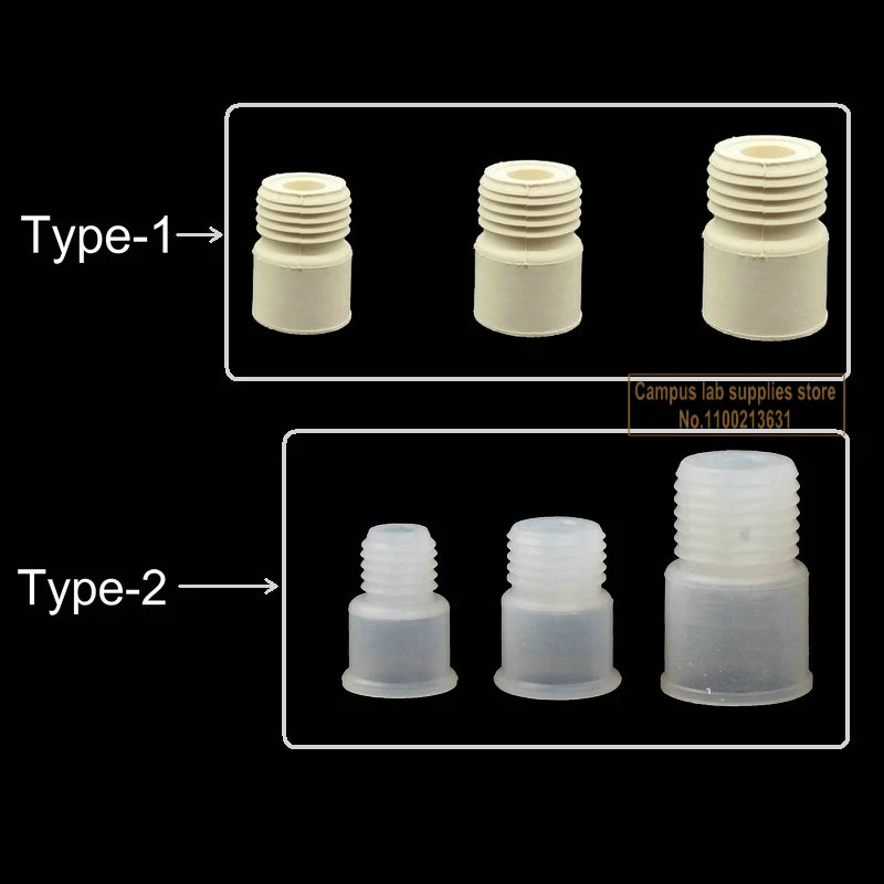 Lab14# 19# 24# Anti Mouth Rubber Stopper 20pcs 50pcs Reverse Thread Cap Rubber Thread Flap Stopper Slicone Screw Sealing Plug