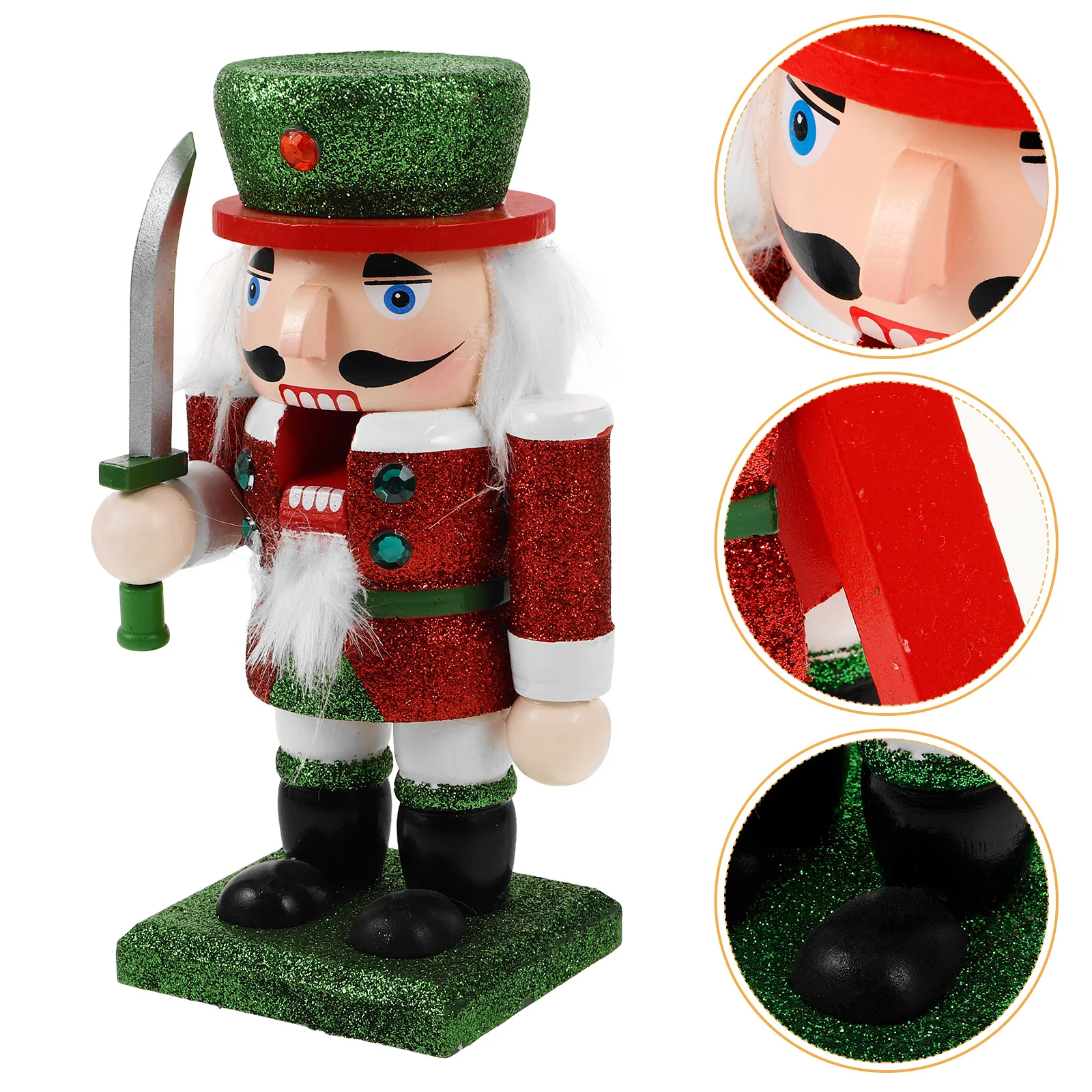 

Traditional Nutcracker Soldier Wooden Christmas Decoration Glitter Colorful Holiday Table Decor Christmas Nutcrackers