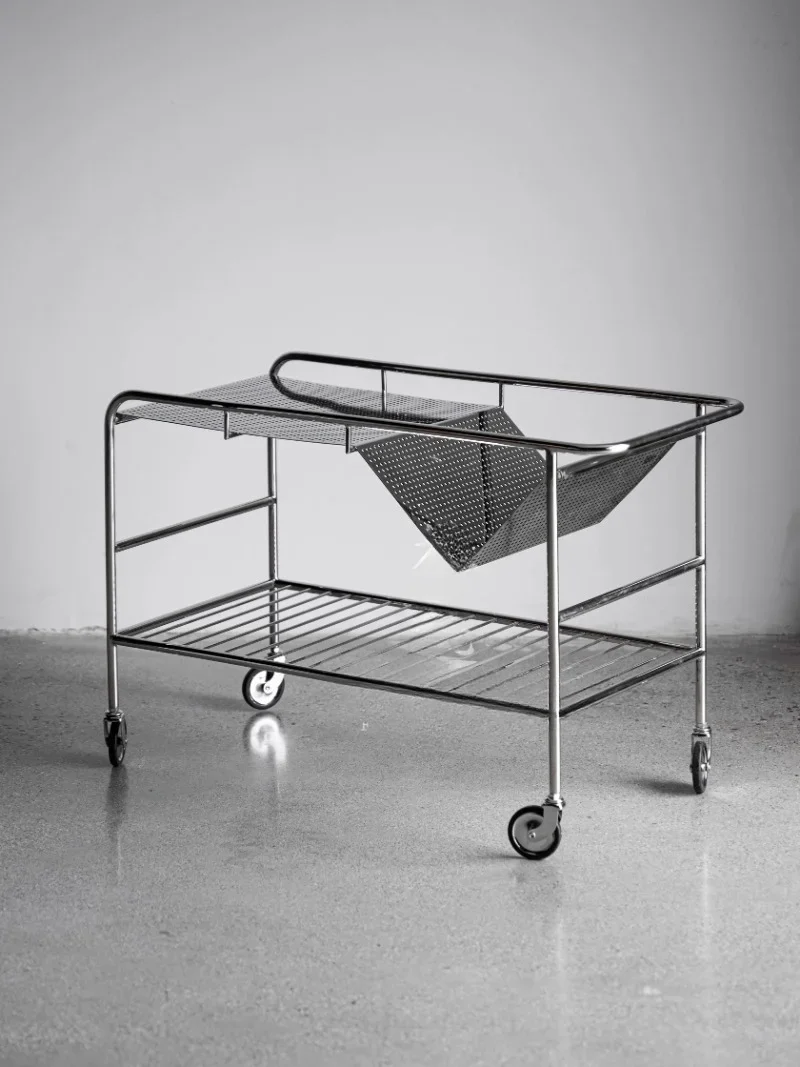 304 stainless steel bright trolley storage cart moving side/customizable size