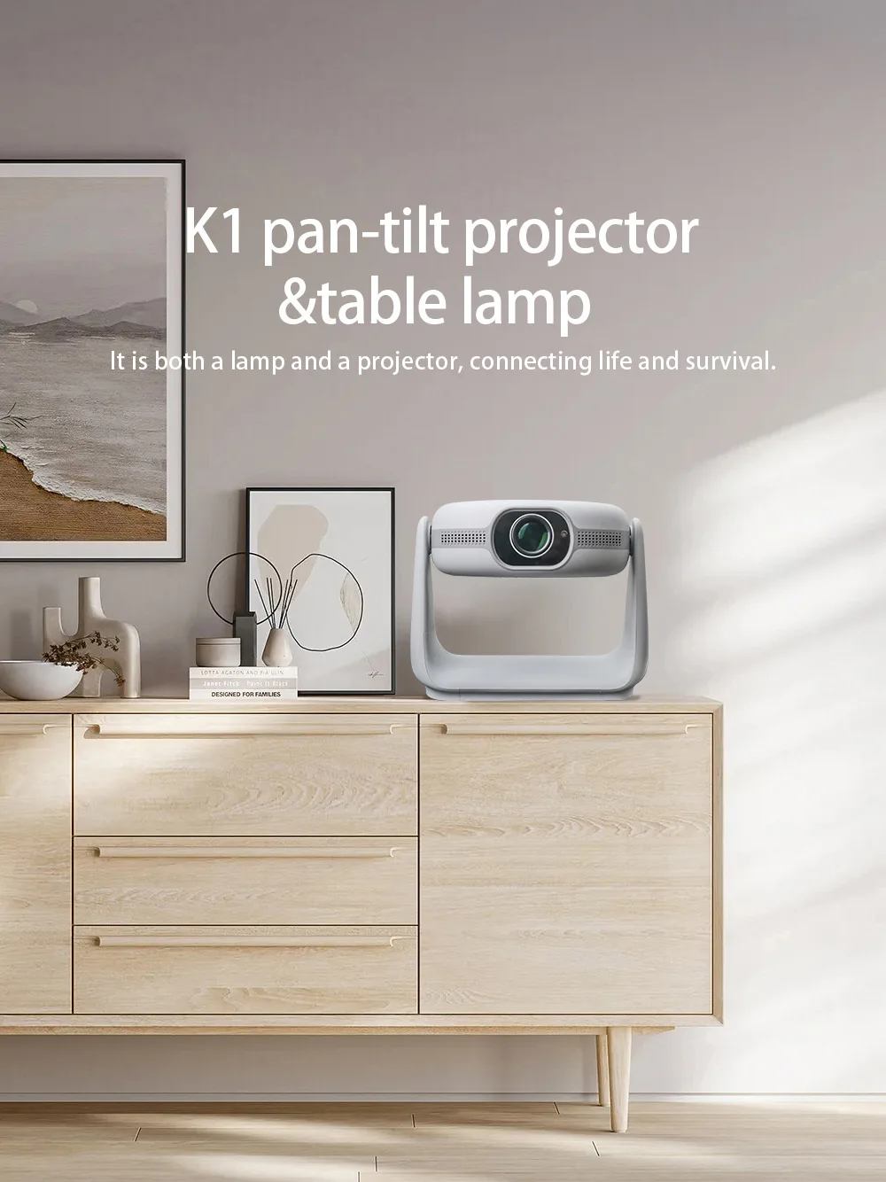 Yinzam K1 Native 1080P 400ANSI Video Projector Auto Focus & Keystone BT5.2 WIFI6 Allwinner H713 Home