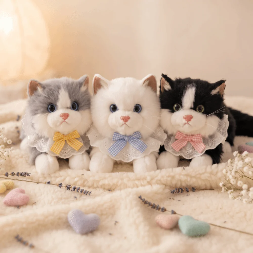 Interactive Toys Ragdoll Cat Simulation Cat Plush Toys Fluffy Voiced Stuffed Cat Doll Soft Cartoon Simulated Kitten Model Girls