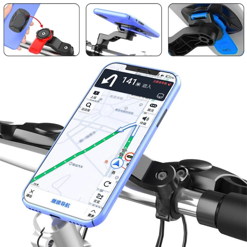 

Motorcycle Bike Phone Holder 360° Rotatable Mobile Phone Non-slip Bracket Bike Handlebar Navigation Support Riding Accessories