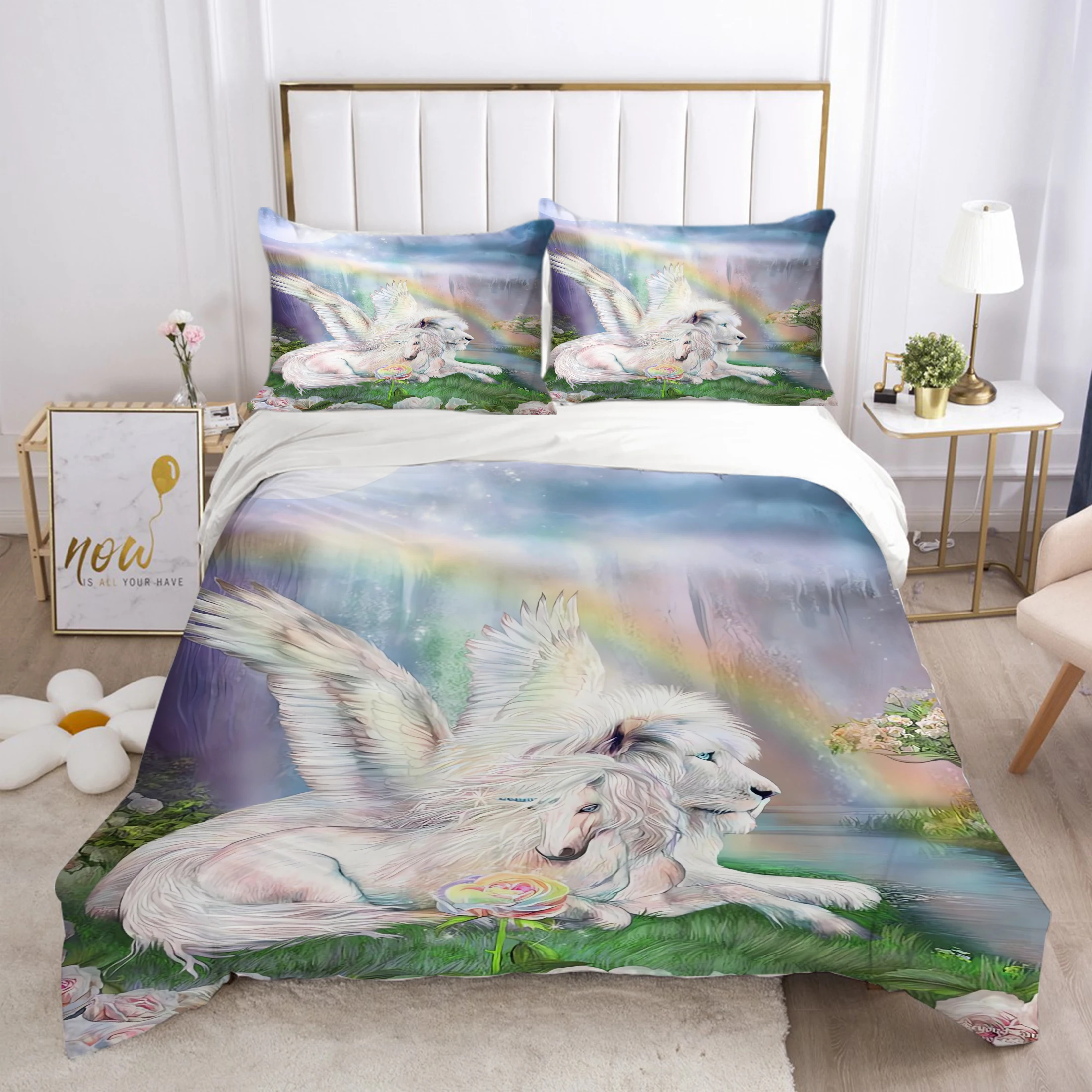 3D Animal Bedding Set Comforter Cover Set Duvet Cover Cat Home Quilt Cover