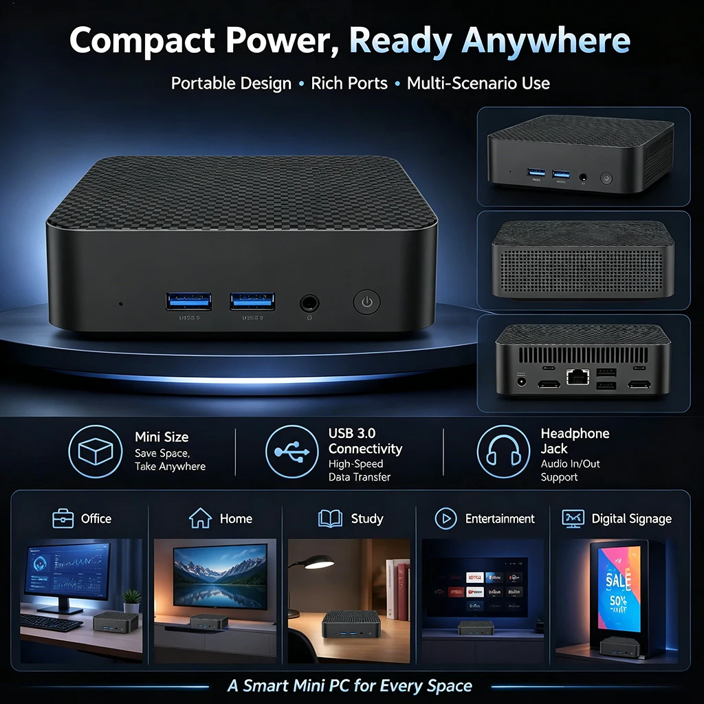 New Mini PC Intel Core i9-10980HK 16GB RAM 1TB 2TB SSD WiFi6 Portable Gaming Computer Office PC Desktop