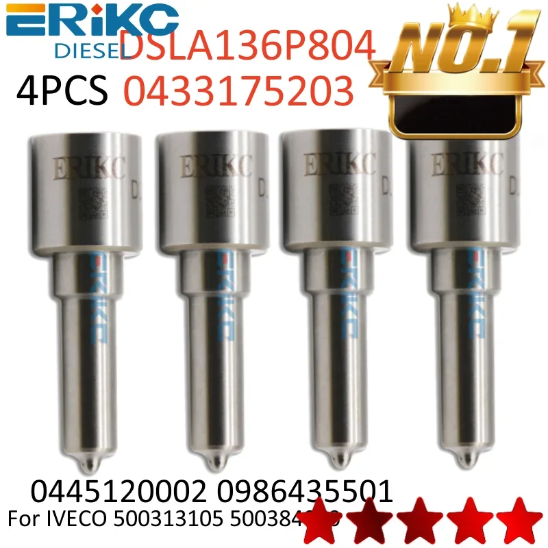 

4PCS Diesel Injector Nozzle DSLA136P804 0433175203 Common Rail Nozzle DSLA 136 P 804 for IVECO 500313105 0445120002 0986435501