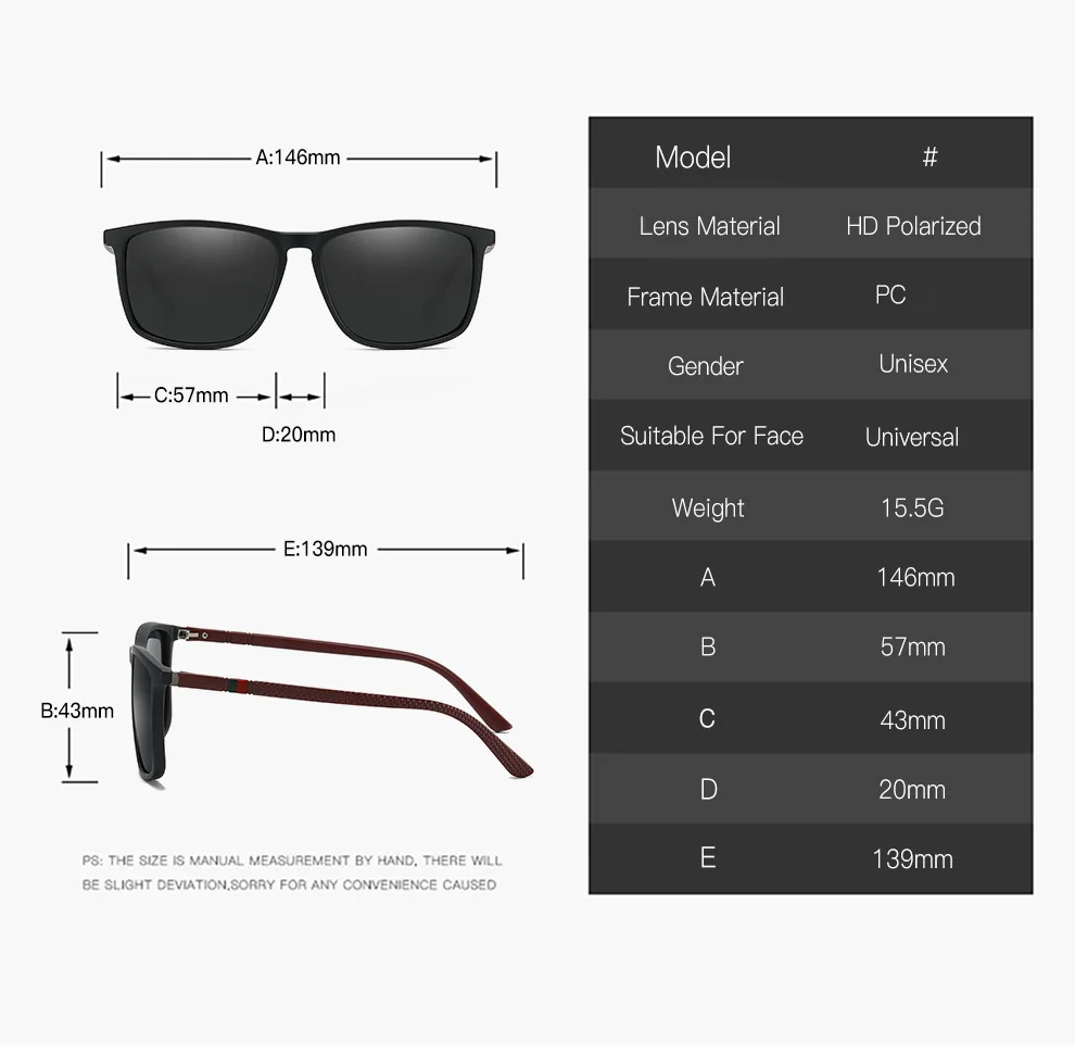 Polarisierte Sonnenbrille Herrenmode Luxusmarke Designer Sonnenbrille für Frauen Bunte Anti UV400 Drive Outdoor Sonnenbrille – Detail 6