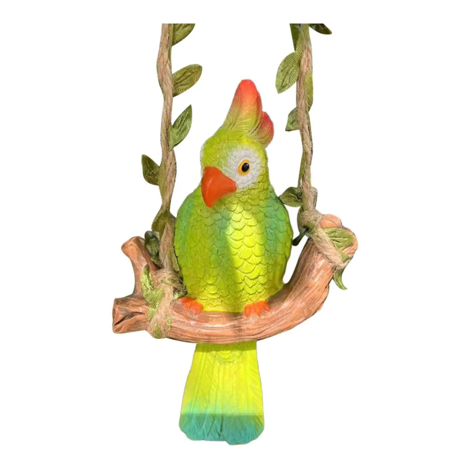 

Hanging Parrot Statue Decor Versatile Craft Sturdy Lifelike Collectible Ornament Sculpture for Patio Porch Pond Home Backyard