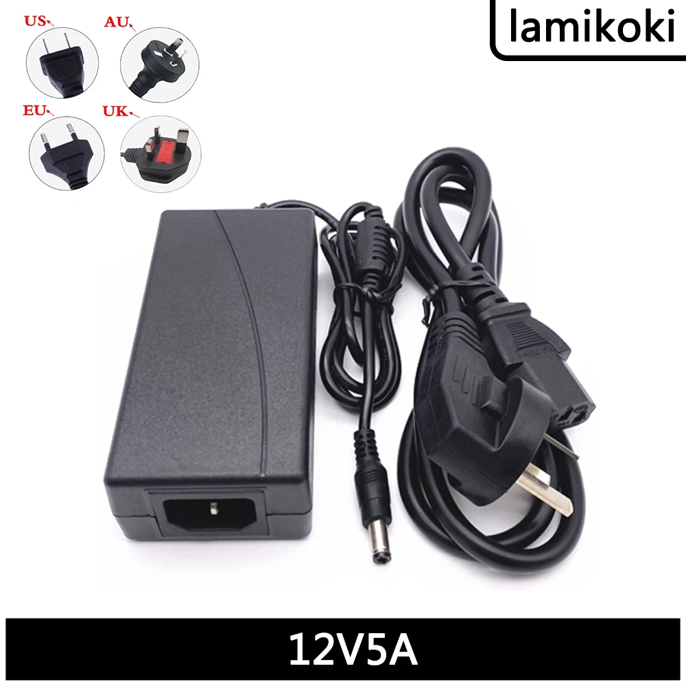 Universal Smart Massage Pad Massage Chair Pad Power Cord Adapter DC 12V 5A Charger 5.5*2.1MM