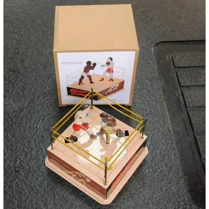 Wind up toy Adult Collection Retro Metal Tin arena champions boxer Boxing ring figure game Mechanical Clockwork birthday gift