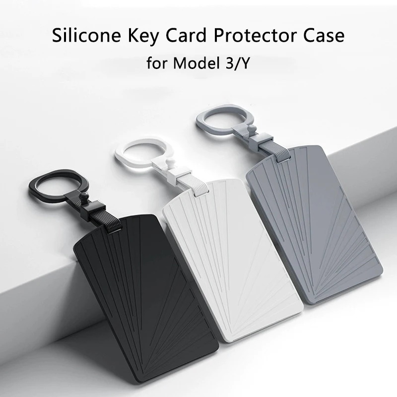 Silicone Card Key Case Pink Key Card Holder For Model 3 Y Key Card Sleeve Woman Updated Highland Version Cover Car Accessories