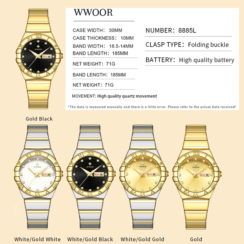 2023 New Women Watch WWOOR Fashion Luxury Stainless Strap Luminous Ladies Diamond Quartz Wrist Watch For Female Relogio Feminino